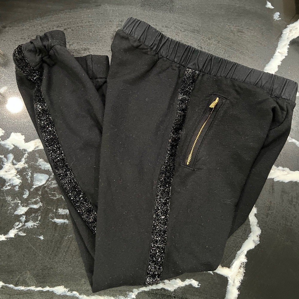 Jcrew Crewcuts Girl’s Black Sparkly Tuxedo Leggings-Size 7